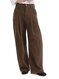 Stretch Cotton Moleskin Five Pocket Barrel Trousers