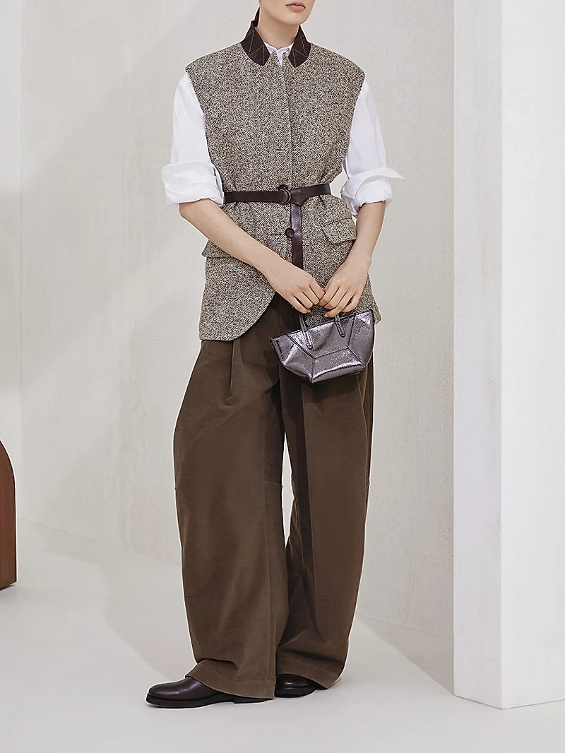 Stretch Cotton Moleskin Five Pocket Barrel Trousers