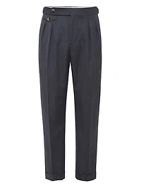 Cotton and Virgin Wool Gabardine Tailor Fit Trousers