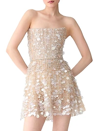 Sequin-Embellished Bustier Minidress