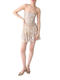 Sequin-Embellished Bustier Minidress