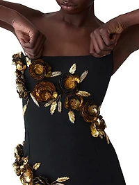 Embellished Strapless Column Gown