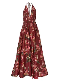 Printed Silk Gown