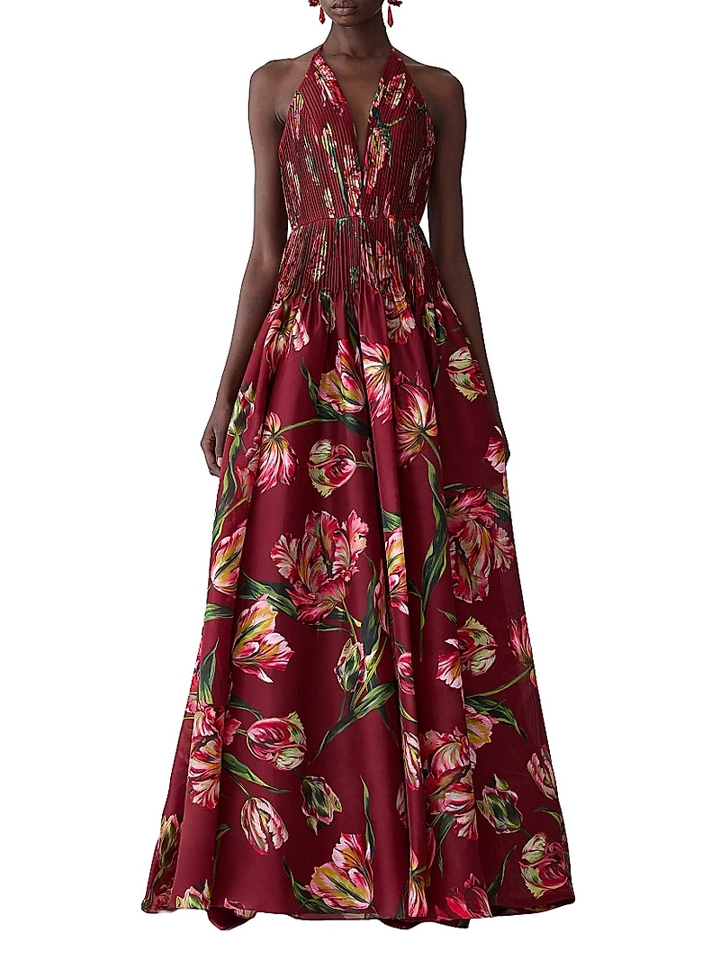 Printed Silk Gown