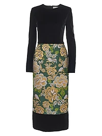 Long-Sleeve Crewneck Midi-Dress