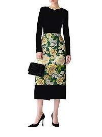 Long-Sleeve Crewneck Midi-Dress