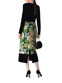 Long-Sleeve Crewneck Midi-Dress