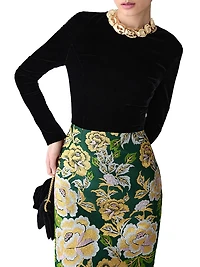 Long-Sleeve Crewneck Midi-Dress