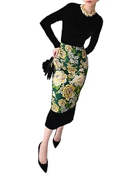 Long-Sleeve Crewneck Midi-Dress