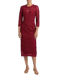 Floral Guipure Lace Sheath Dress