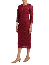 Floral Guipure Lace Sheath Dress