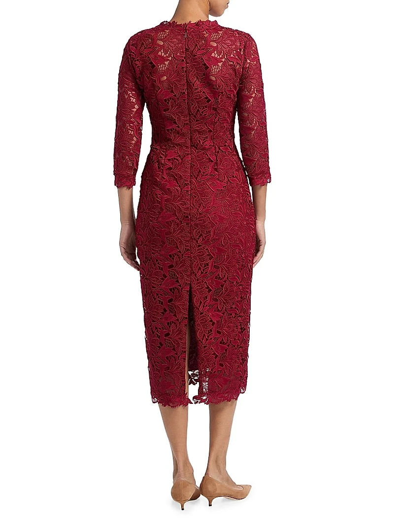 Floral Guipure Lace Sheath Dress