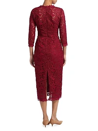 Floral Guipure Lace Sheath Dress