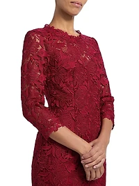 Floral Guipure Lace Sheath Dress