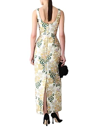 Floral Jacquard Sleeveless Gown