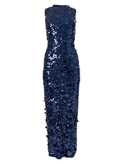 Paillette-Embellished Gown