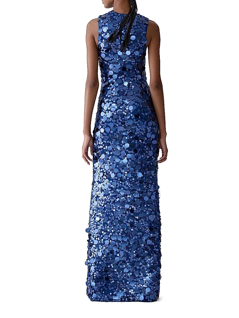 Paillette-Embellished Gown