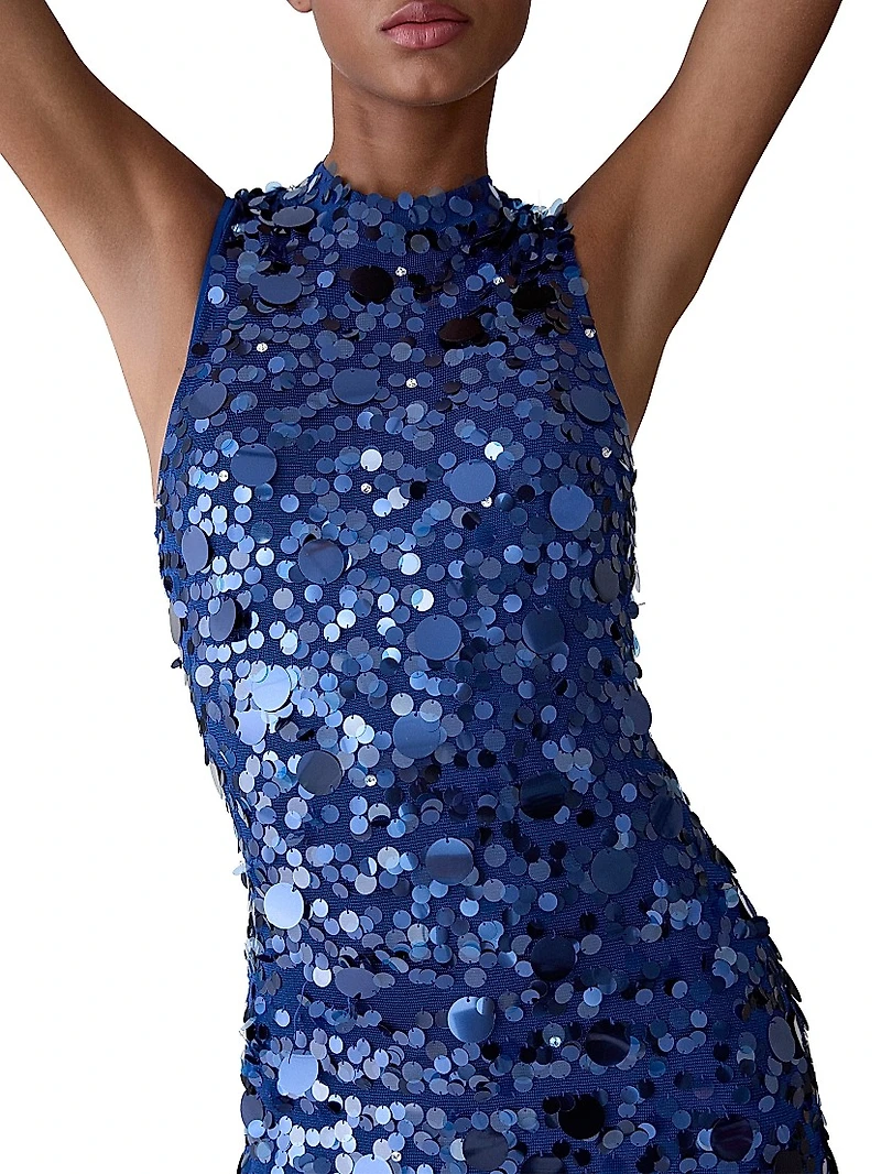 Paillette-Embellished Gown