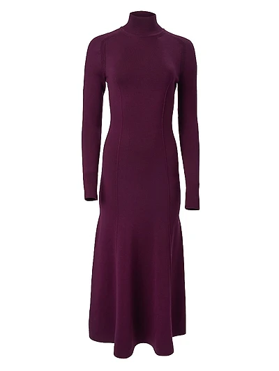 Virgin-Wool-Blend Maxi Dress