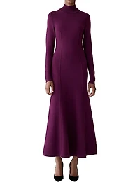Virgin-Wool-Blend Maxi Dress