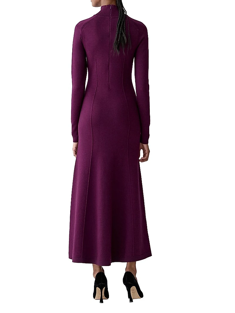Virgin-Wool-Blend Maxi Dress