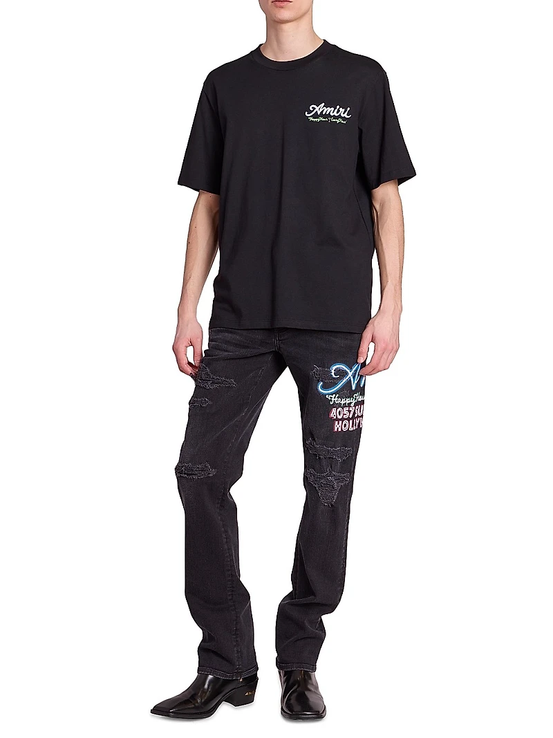 Neon Lights Cotton Logo T-Shirt