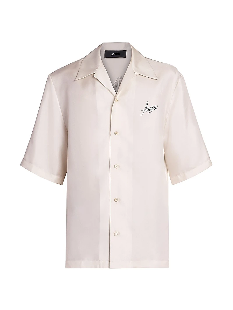 Amiri Hotel Silk Bowling Shirt
