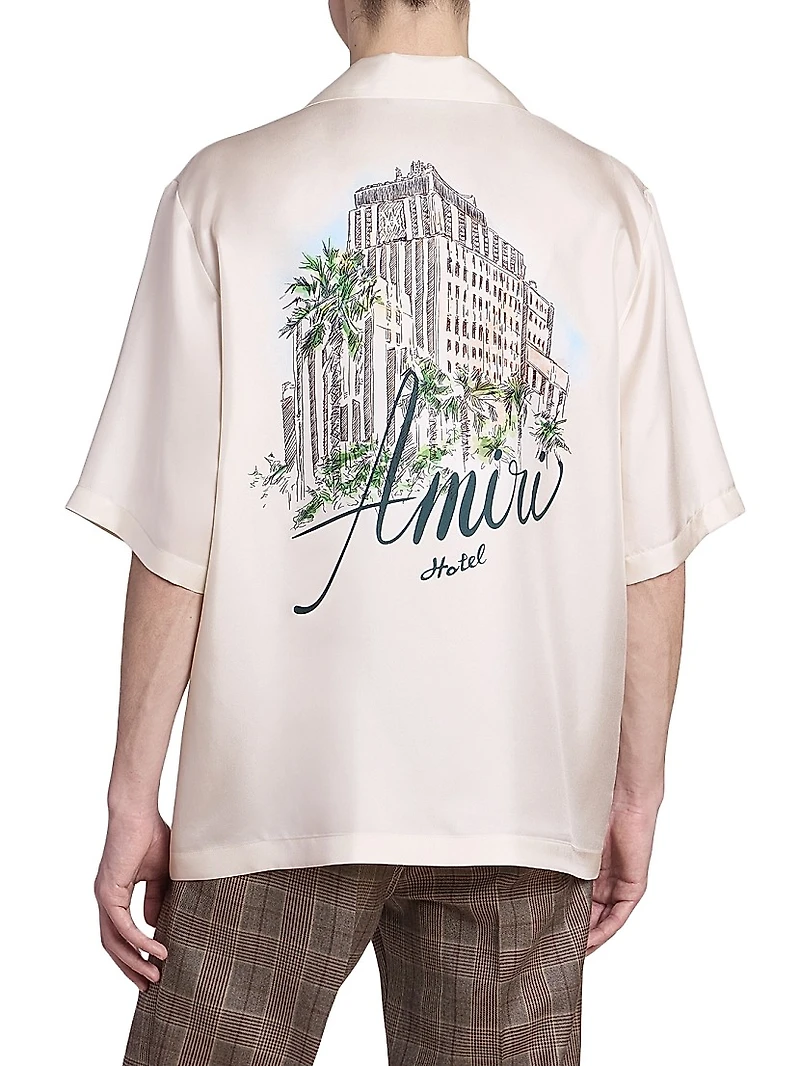 Amiri Hotel Silk Bowling Shirt
