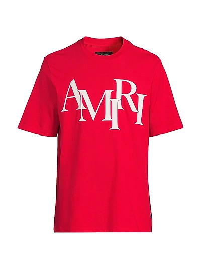 Staggered Logo Cotton T-Shirt