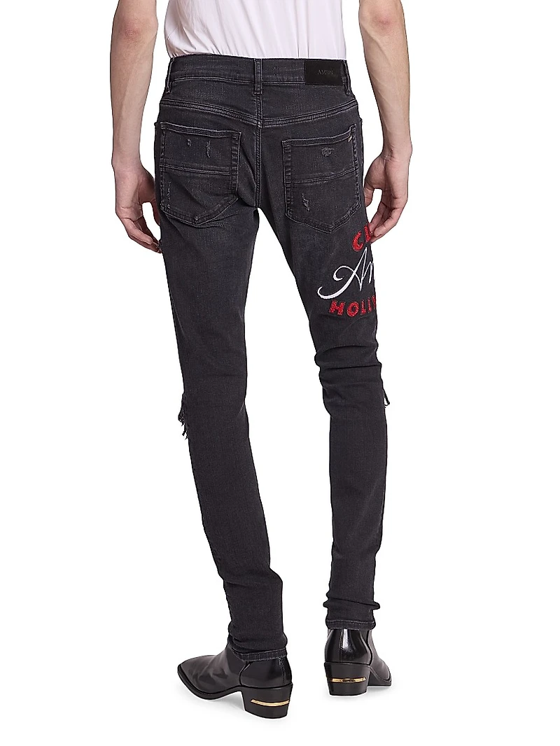 Club Amiri Logo Skinny Jeans