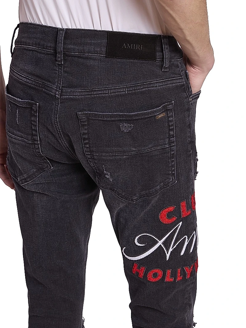 Club Amiri Logo Skinny Jeans