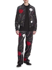 Floral Denim Blouson Jacket