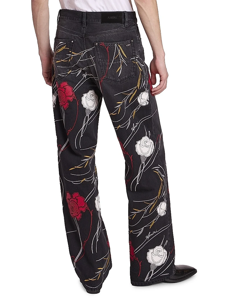 Floral Relaxed Carpenter Jeans