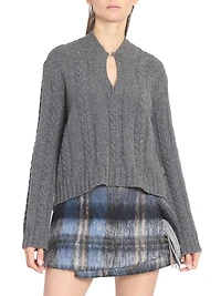 Cut-Out Wool-Blend Sweater