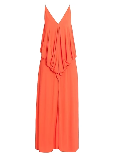 Draped V-Neck Gown