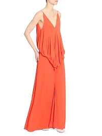 Draped V-Neck Gown
