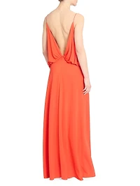 Draped V-Neck Gown