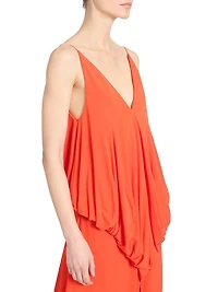 Draped V-Neck Gown