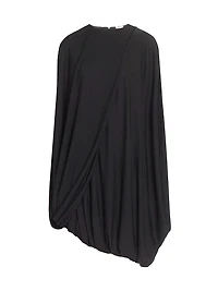 Draped Asymmetric Cape Dress