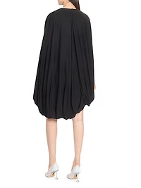 Draped Asymmetric Cape Dress