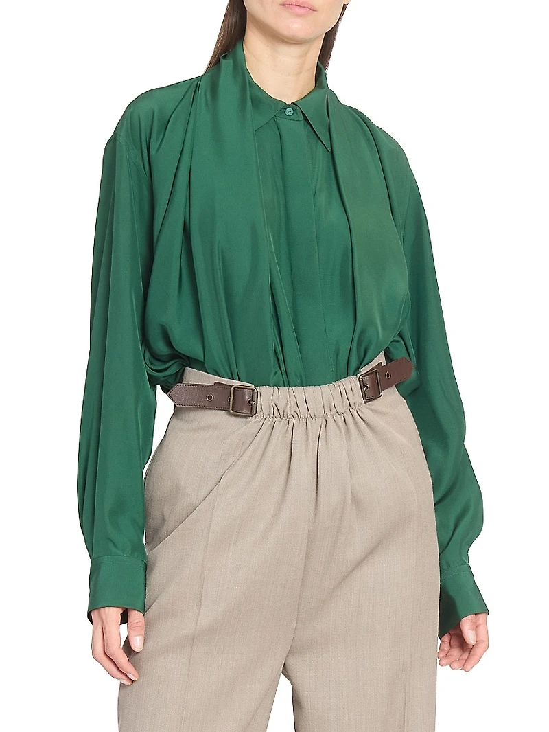 Draped Silk Shirt