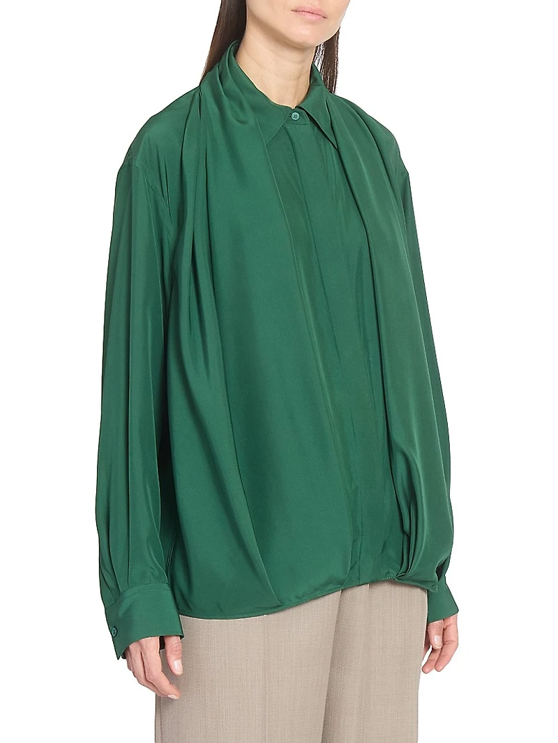 Draped Silk Shirt