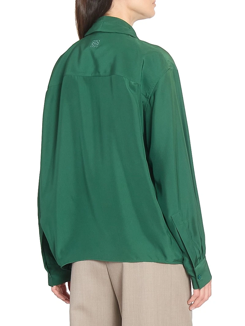 Draped Silk Shirt