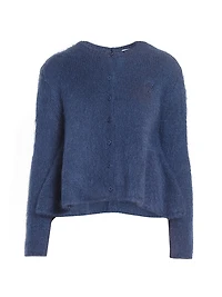 Mohair-Blend Peplum Cardigan