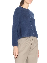 Mohair-Blend Peplum Cardigan