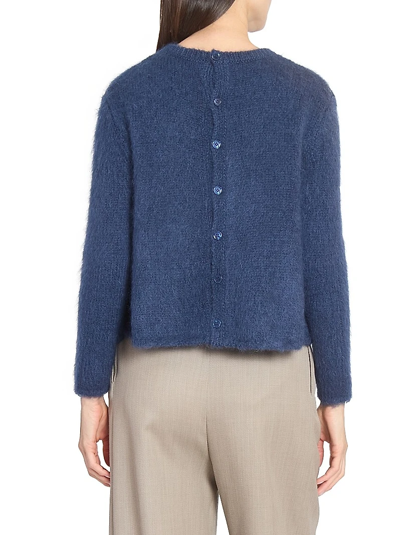 Mohair-Blend Peplum Cardigan
