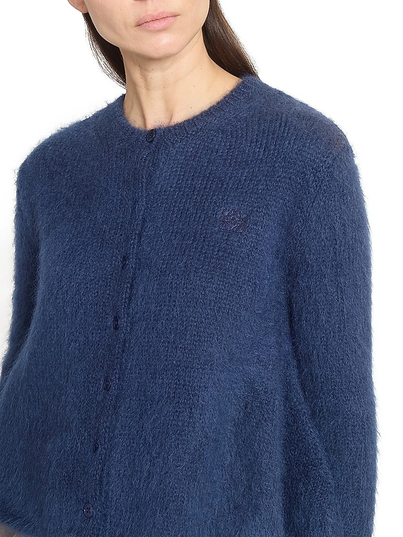 Mohair-Blend Peplum Cardigan