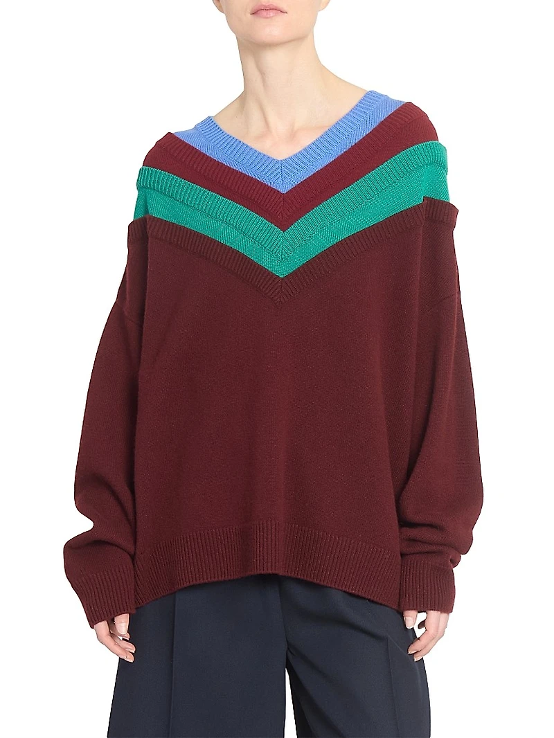 Colorblocked Wool Sweater