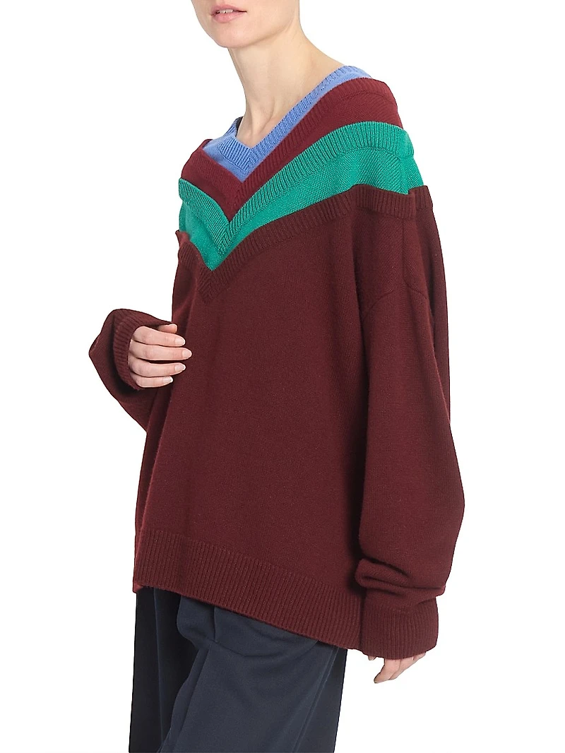 Colorblocked Wool Sweater