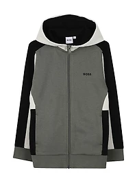 Little Boy's & Logo Hooded Jacket